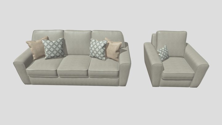 Sofa And Chair 3D Model