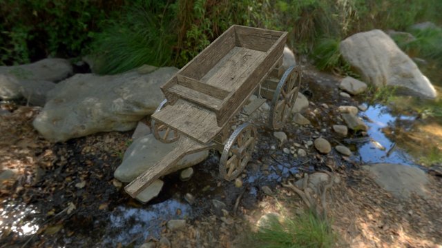 Wooden Cart 3D Model