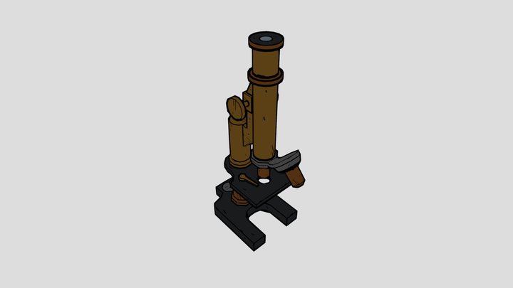 Low Poly Microscope Stylized Game Asset 3D Model