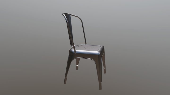 Sheet Metal Frame Tolix Style Chairs 3D Model