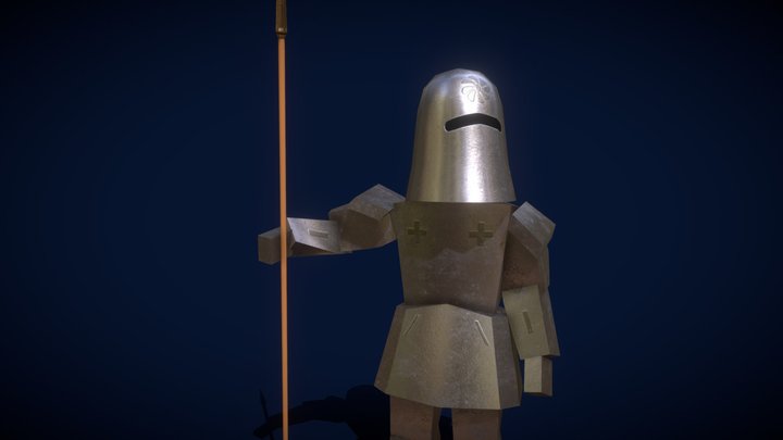 free lowpoly toon knight 3D Model