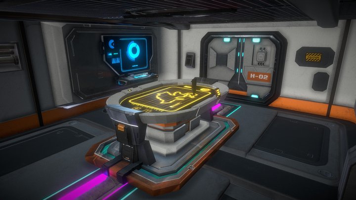 Sci Fi Control Room 3D Model