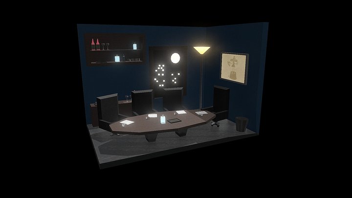 Office Scene 3D Model