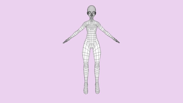 Stylized Girl model retopo 3D Model