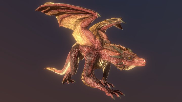 Imperial Dragon Variant Rig 3D Model