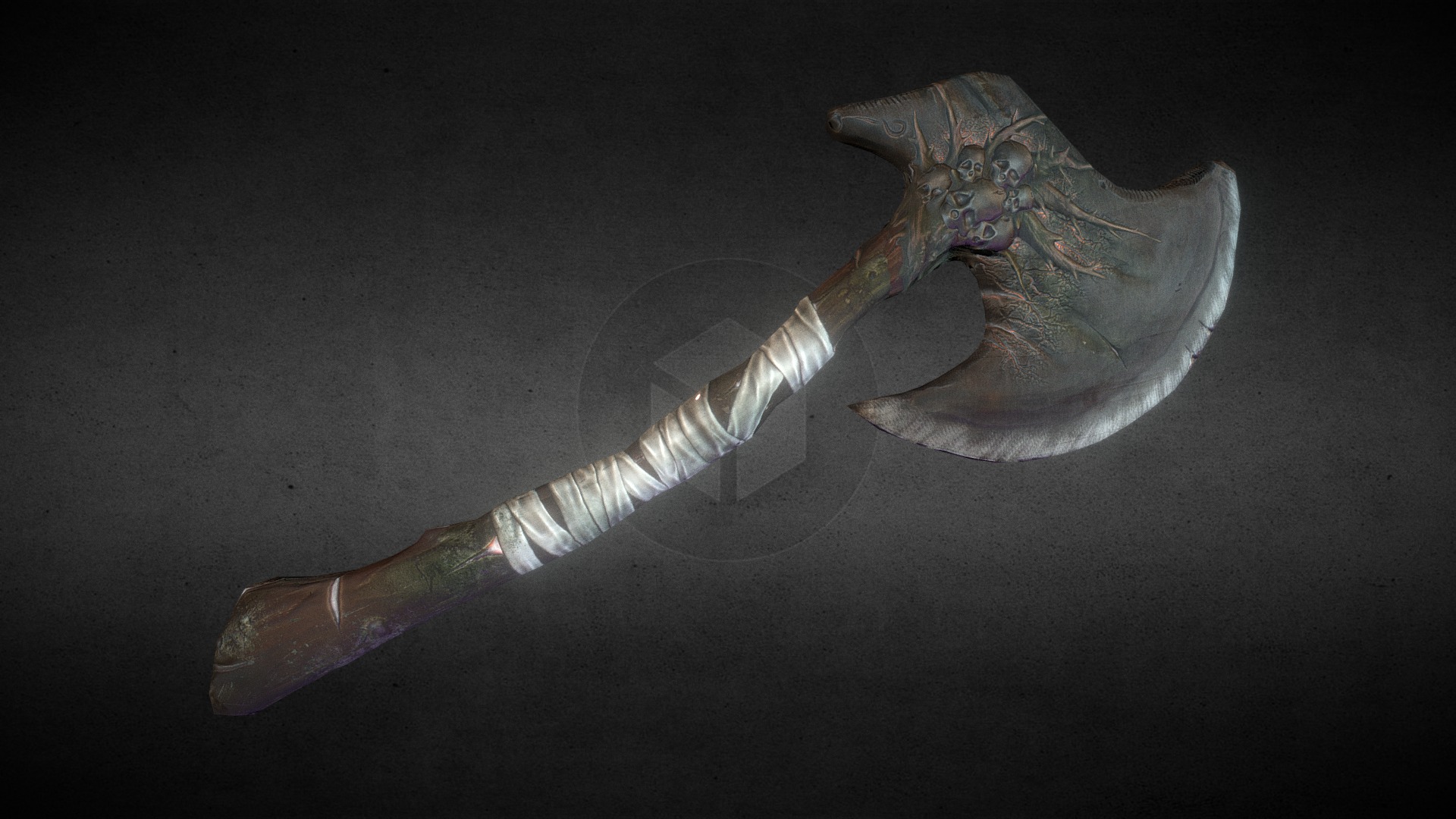 3D model Two Handed Axe of Despair - This is a 3D model of the Two Handed Axe of Despair. The 3D model is about a close-up of a sea creature.