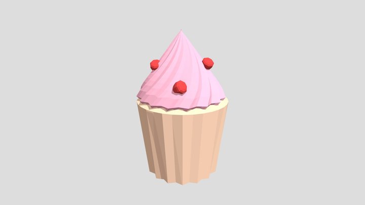 Strawberry Cupcake 3D Model