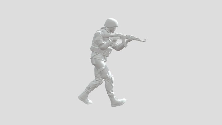 Soldier Walking 3D Model