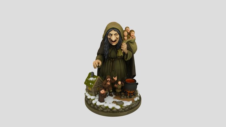 Grýla, child-eating ogress of Icelandic folklore – Gratis 3D-model STL