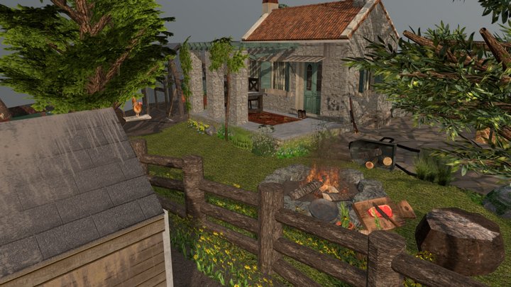 DAE Diorama retake – Small farm 3D Model