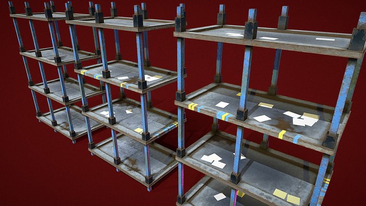 Metal Rack Shelf (2K Textures) – Modello 3D gratuito STL