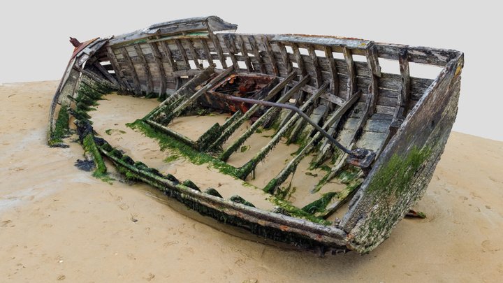 Small Wreck Boat 3D Model