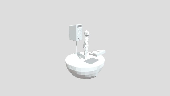 Chica DJ todo 3D Model