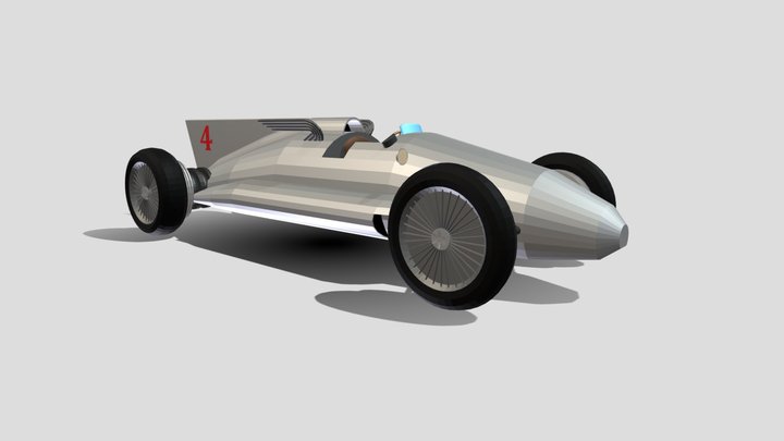 1920s esq. Fictional Race Car 3D Model