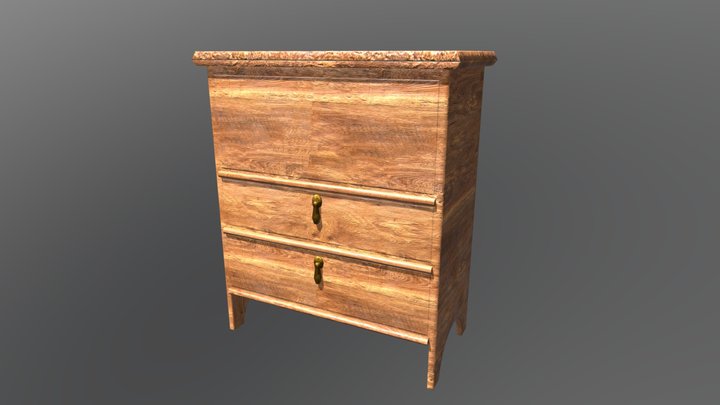 Old Furniture Dresser 3D Model