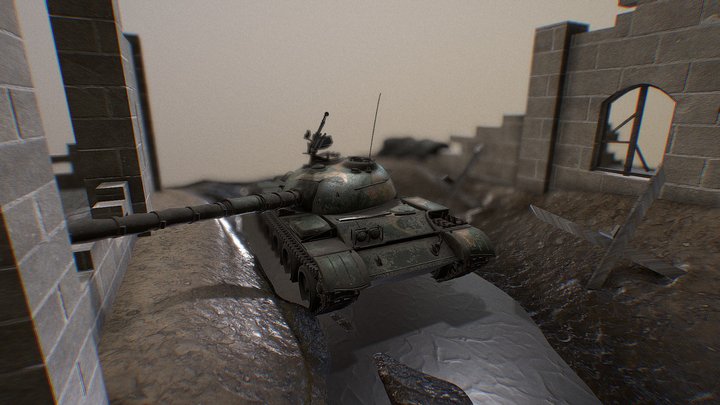 Chinese Tank Type 59 / WZ-120 Diorama 3D Model