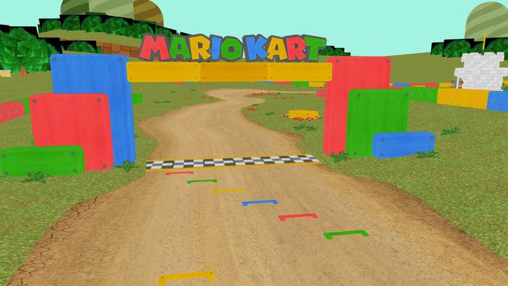 Wii U - Mario Kart 8 - SNES Donut Plains 3 3D Model
