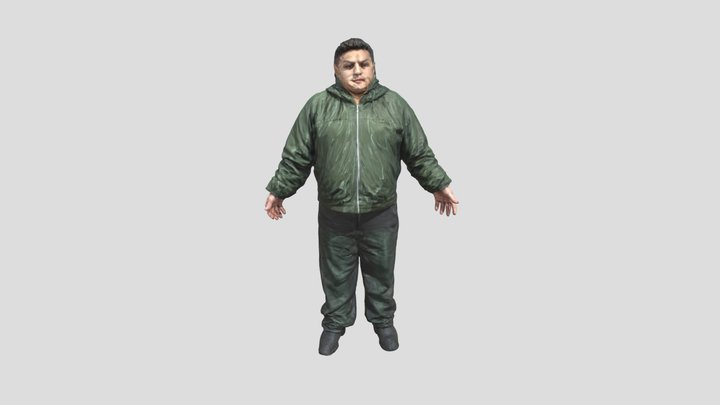 Man in Green Jacket 3D Model