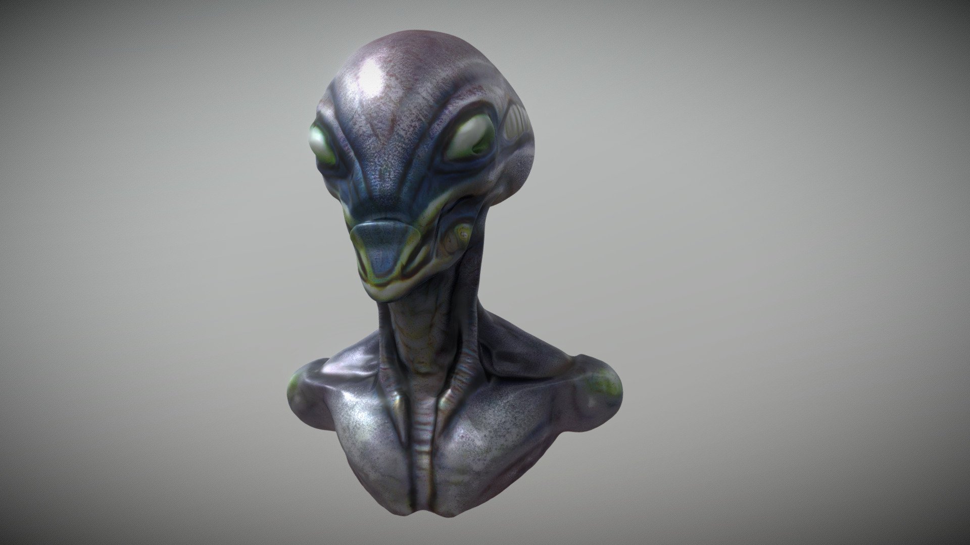 Alien Head Download Free 3D model by Dominic Baker (Domuk) [0732749