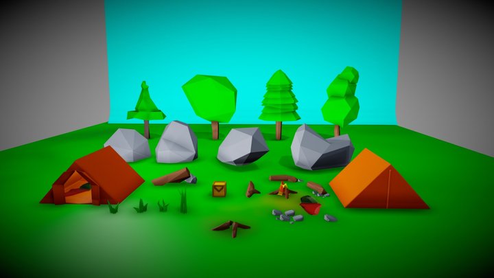 Low Poly Pack - Camping Environment 3D Model