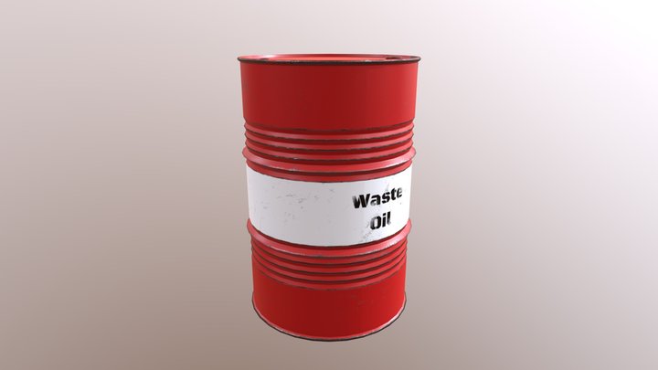 Waste Oil Drum 3D Model
