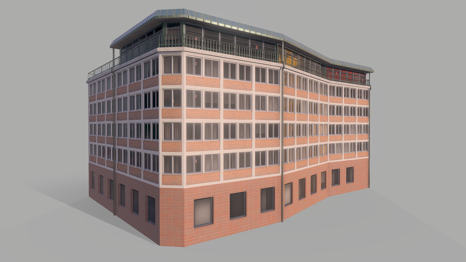 3D model Multipurpose building 01 - This is a 3D model of the Multipurpose building 01. The 3D model is about a tall building with many windows.