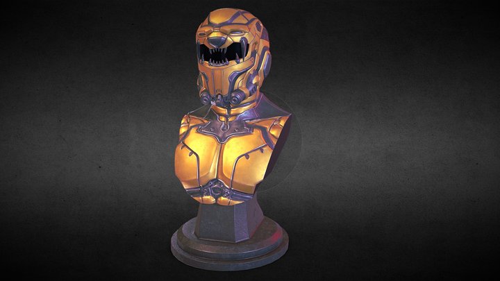 Saber tooth bust (real time) 3D Model