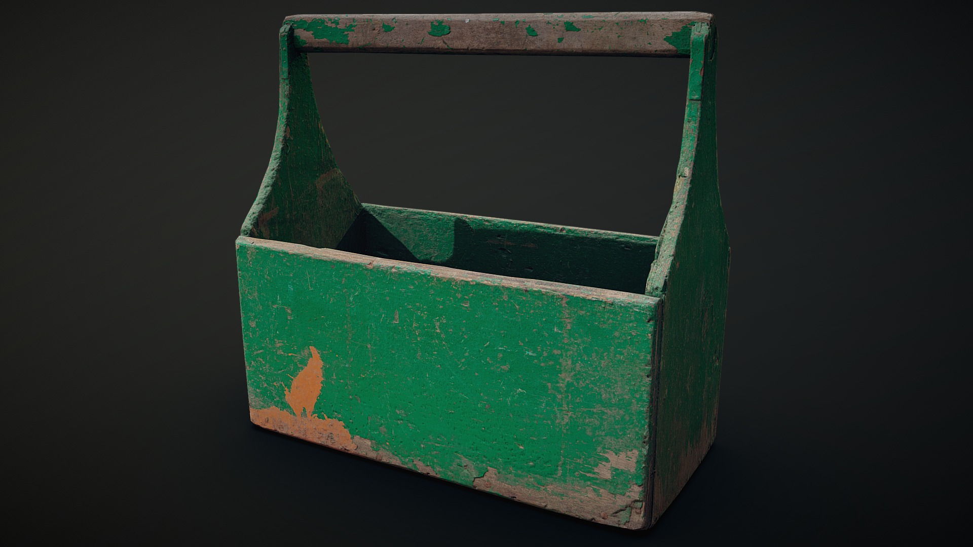 3D model Old Box Tool - This is a 3D model of the Old Box Tool. The 3D model is about a green box with a hole in it.