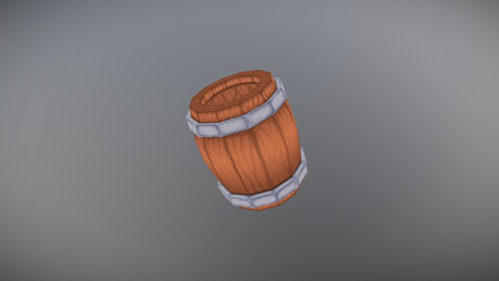 Stylized Barrel 3D Model