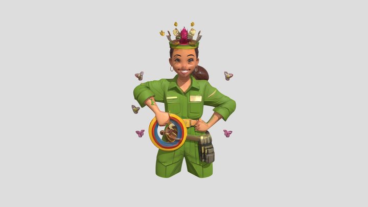 Smiling woman called 'The Climate Queen' with f 3D Model