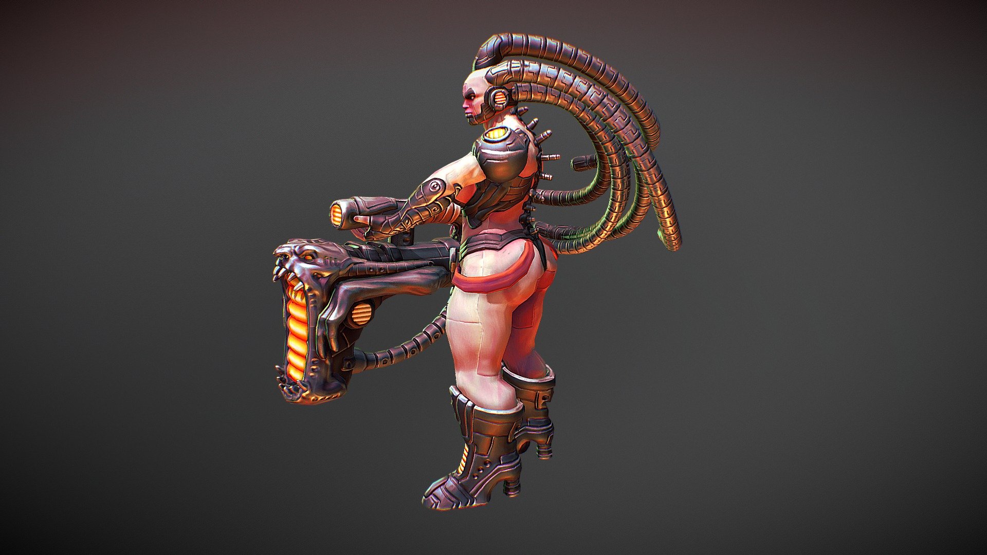 Armor Hair Gun Pose