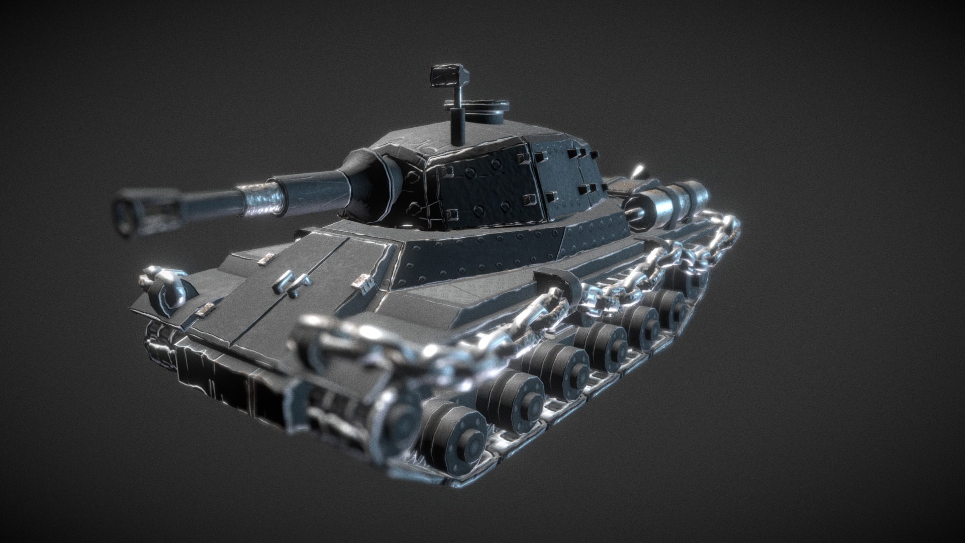 3D model MK45. Heavy tank - This is a 3D model of the MK45. Heavy tank. The 3D model is about a metal object with a screw.