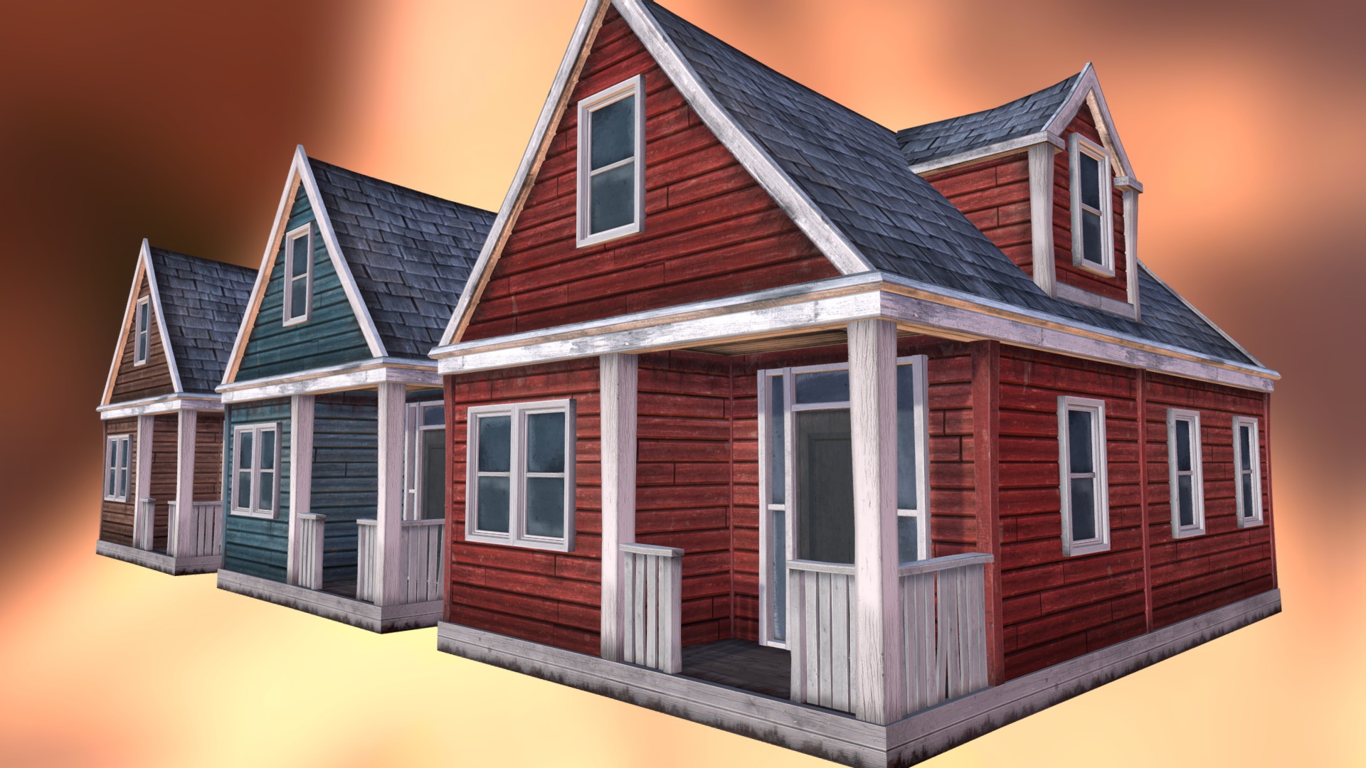 3D model Abandoned House 1 – Low Poly - This is a 3D model of the Abandoned House 1 - Low Poly. The 3D model is about a drawing of a house.