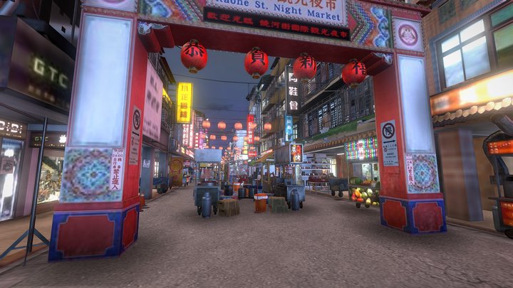 Raohe Street Night Market Night 3D Model