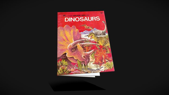 1973 Vintage Dinosaurs Exploring Earth Book 3D Model