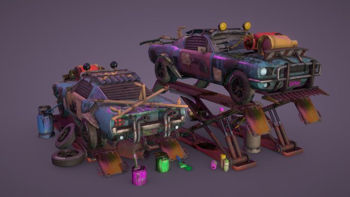 Post-apocalyptic Cars "Cutter" 3D Model