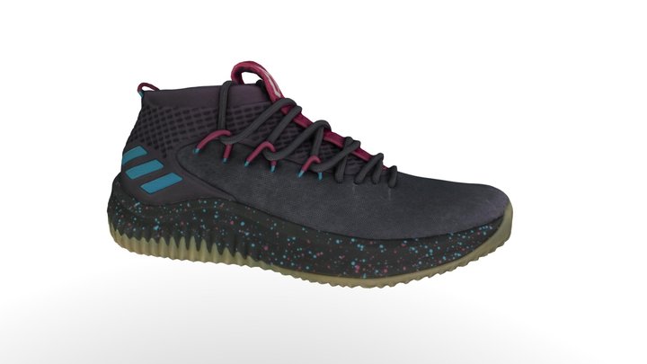 Adidas Dame 4 Basketball Sneaker Shoes low poly 3D Model