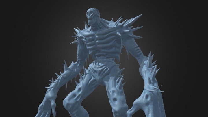 Massive Deformed Snow Ice Golem With Long Arms – Kostenloses 3D-Modell STL