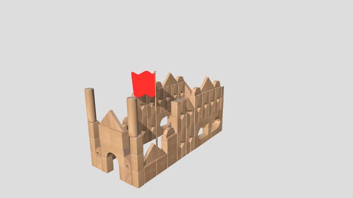 Wooden Castle 3D Model