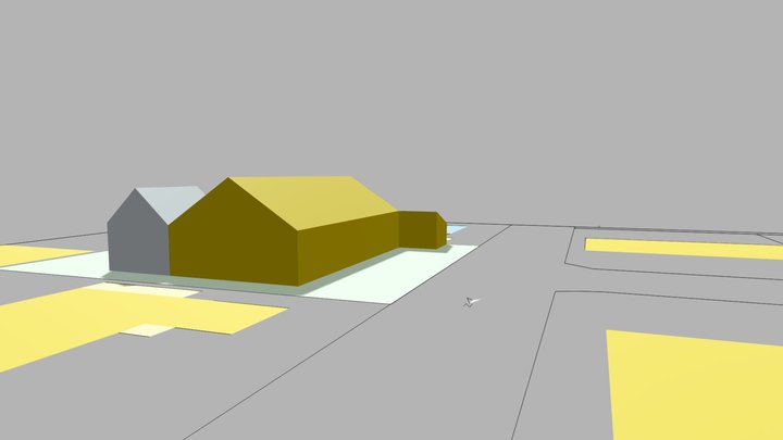 plan extention toiture 2 pentes O-E 3D Model