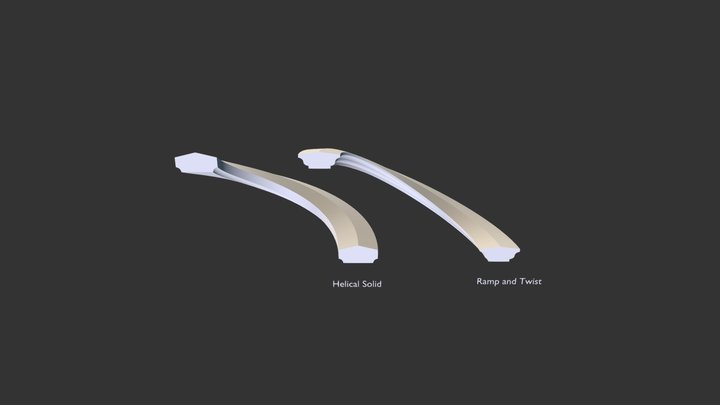 Ramp and Twist v Helical Twist 3D Model