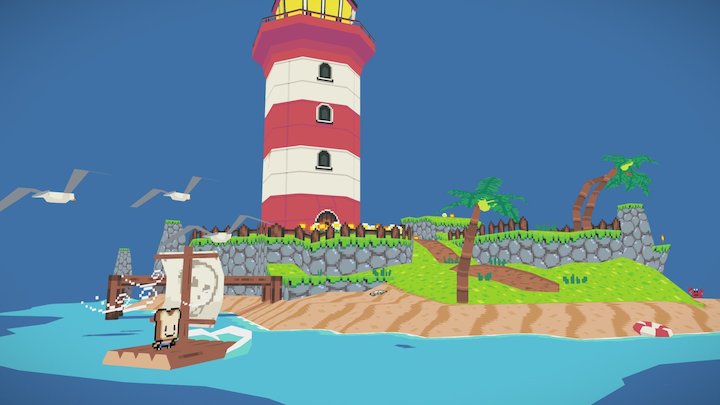 The lighthouse Island 3D Model