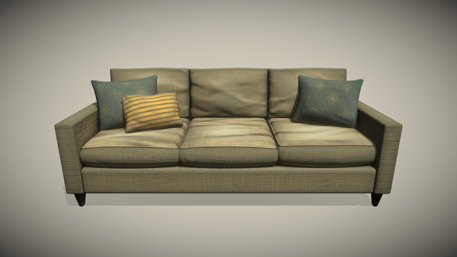 Gren sofa old and used variant - Download Free 3D model by janexx ...