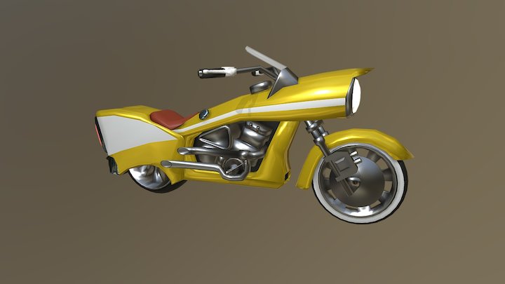 [Barely more Low-Poly!] - Yellow Bike 3D Model