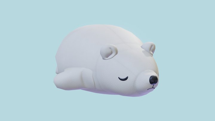 White polar bear plushie floof toy 3D Model
