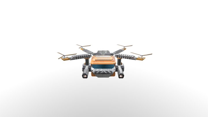 Low-Poly Sci-Fi Drone Model for Games