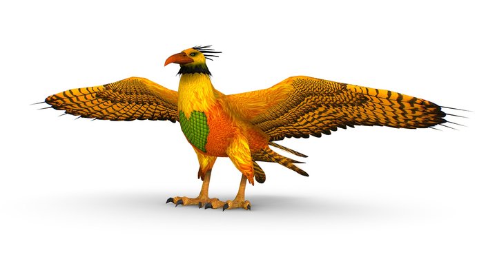 LowPoly the Mythical Bird Predator Roc 3D Model