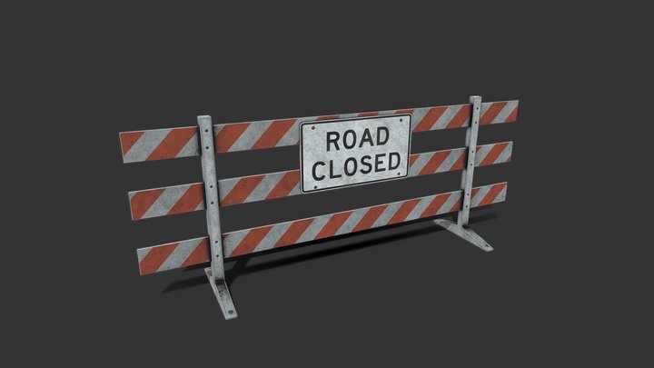 Roadworks Barrier 3D Model