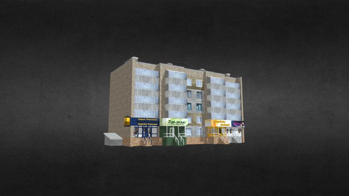 Five-story building Post-USSR Kazakhstan 3D Model