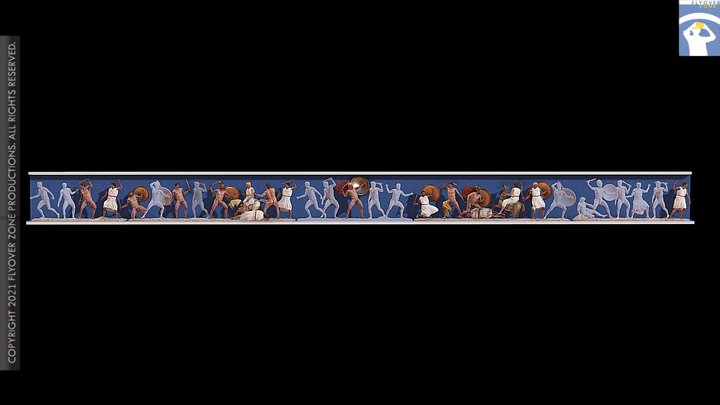 3D rendering of North frieze, Temple of Athena Nike